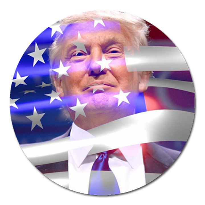 Donald Trump Flag Magnet 5  (Round)