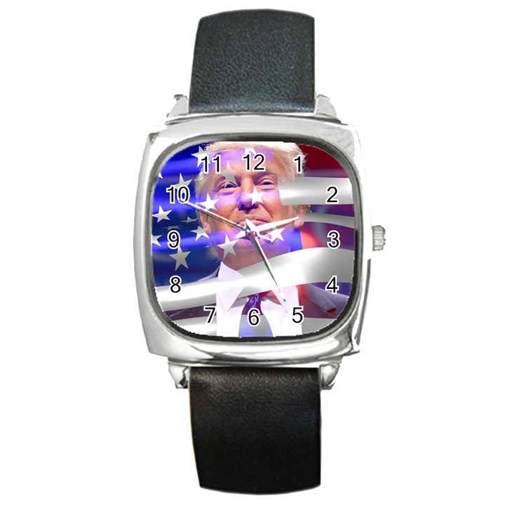 Donald Trump Flag Square Metal Watch