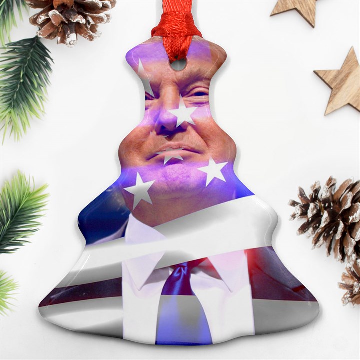 Donald Trump Flag Christmas Tree Ornament (Two Sides)