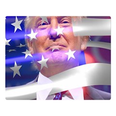 Donald Trump Flag Two Sides Premium Plush Fleece Blanket (large) by vintagetrump