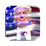 Donald Trump Flag Square Metal Box (Black) Front