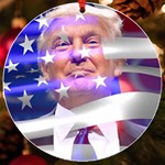 Donald Trump Flag UV Print Acrylic Ornament Round Front