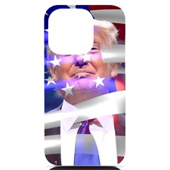 Donald Trump Flag Iphone 14 Pro Black Uv Print Pc Hardshell Case by vintagetrump