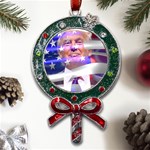 Donald Trump Flag Metal X Mas Lollipop with Crystal Ornament Front