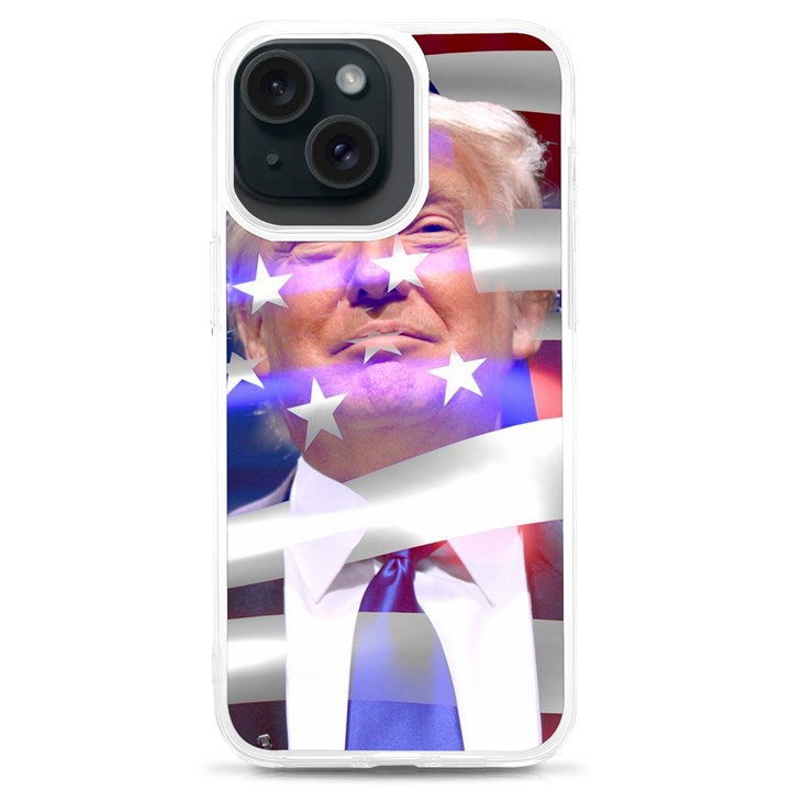 Donald Trump Flag iPhone 15 Plus TPU UV Print Case