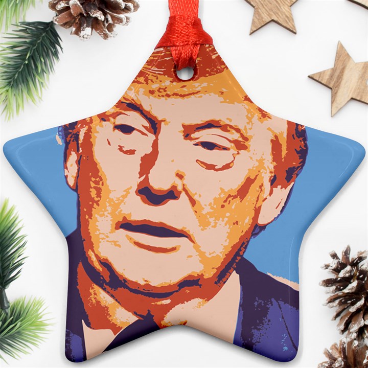 Orange Donald Trump Ornament (Star)