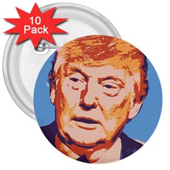 Orange Donald Trump 3  Buttons (10 Pack)  by vintagetrump