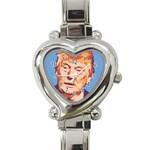 Orange Donald Trump Heart Italian Charm Watch Front