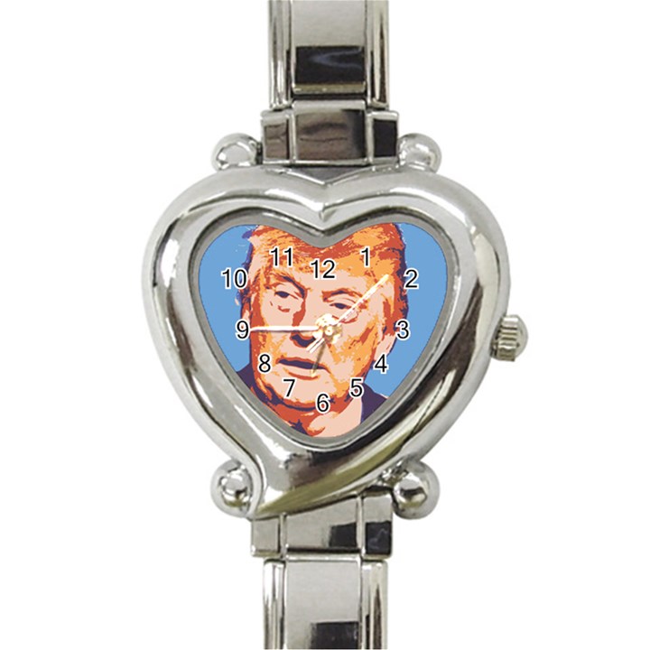 Orange Donald Trump Heart Italian Charm Watch