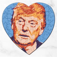 Orange Donald Trump Jigsaw Puzzle (heart) by vintagetrump