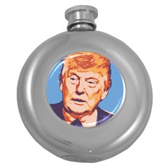 Orange Donald Trump Round Hip Flask (5 Oz) by vintagetrump