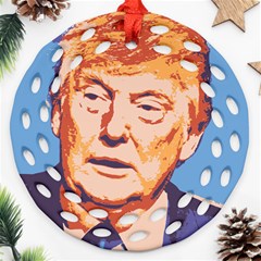 Orange Donald Trump Ornament (round Filigree) by vintagetrump