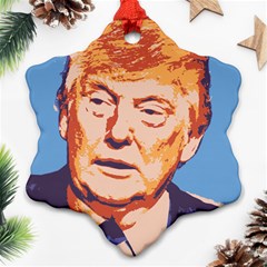 Orange Donald Trump Snowflake Ornament (two Sides) by vintagetrump