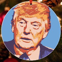 Orange Donald Trump Uv Print Acrylic Ornament Round by vintagetrump