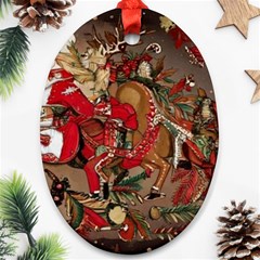 Christmas Art 01 Oval Ornament (two Sides) by myclothy