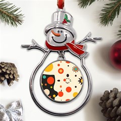 Geometric Design Metal Snowman Ornament by myclothy