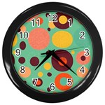 Geometric Design 11 Wall Clock (Black) Front