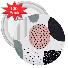 Geometric Design 12 3  Buttons (100 Pack)  by myclothy