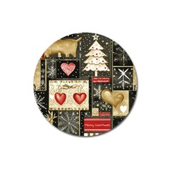 Christmas Reindeer Magnet 3  (round) by Posterlux