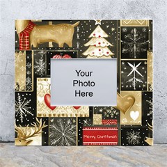 Christmas Reindeer White Wall Photo Frame 5  X 7  by Posterlux