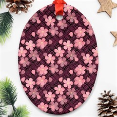 Cherry Blossoms Japanese Ornament (oval) by HermanTelo