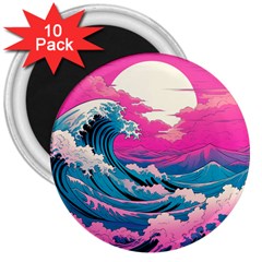 Waves Mountains Sky 3  Magnets (10 Pack)  by Grandong