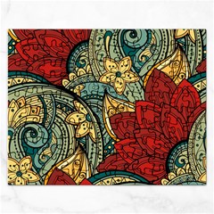 Pattern Shape Colorful Flower Leaves Rectangular Jigsaw Puzzl by Posterlux