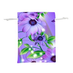 Purple Flower Nature Lightweight Drawstring Pouch (l) by Posterlux