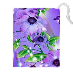 Purple Flower Nature Drawstring Pouch (5xl) by Posterlux