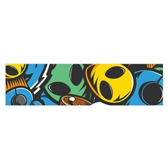 Funky Alien Pattern Abstract Colourful Drawing Oblong Satin Scarf (16  X 60 ) by Posterlux