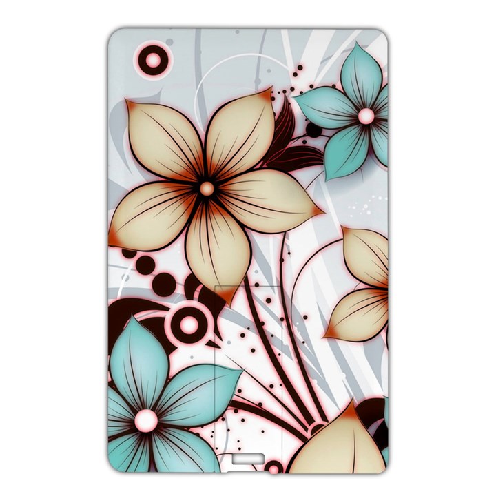 Flowers Flowers Pattern Name Card Style USB Flash Drive