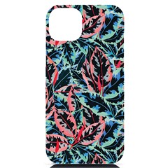 Leaves Pattern Patterns Colorful Iphone 14 Plus Black Uv Print Pc Hardshell Case by Posterlux