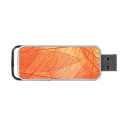 Abstract Texture Of Colorful Bright Pattern Of Transparent Leaves Of Orange And Yellow Color Portable Usb Flash (two Sides) by Posterlux