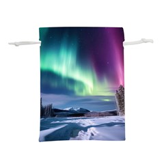 Northern Lights Aurora Night Nature Lightweight Drawstring Pouch (l) by Posterlux