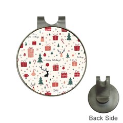 Happy Holiday Xmas Christmas Pattern Hat Clips With Golf Markers by Paksenen