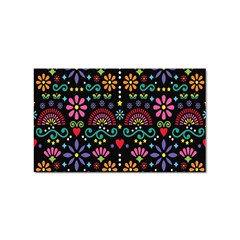 Mexican Folk Art Seamless Pattern Colorful Sticker Rectangular (100 Pack) by Paksenen