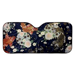 Japanese Wave Koi Illustration Pattern Car Windshield Sunshade by Ndabl3x