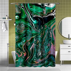 Malachite  Shower Curtain 48  X 72  (small)  by kaleidomarblingart