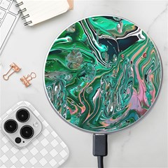 Malachite  Wireless Fast Charger(white) by kaleidomarblingart