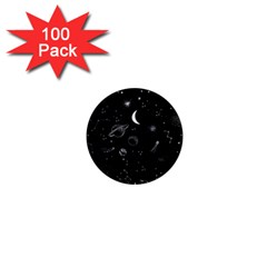 Cosmic Black Space Star 1  Mini Magnets (100 Pack)  by Ndabl3x