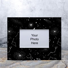 Cosmic Black Space Star White Tabletop Photo Frame 4 x6  by Ndabl3x