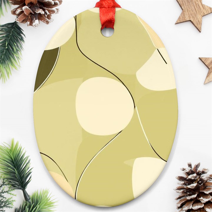 Minimalist Pattern With Simple Lines And Shapes, Creating A Clean And Modern Aesthetic 01 Oval Ornament (Two Sides)