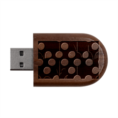 A Minimalist Pattern With Simple Lines And Shapes, Creating A Clean And Modern Aesthetic 03 Wood Oval Usb Flash Drive by myclothy