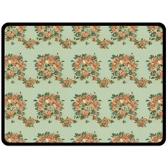 Retro 1880s Flowers Pattern 19 Two Sides Fleece Blanket (large) by violetheavensky