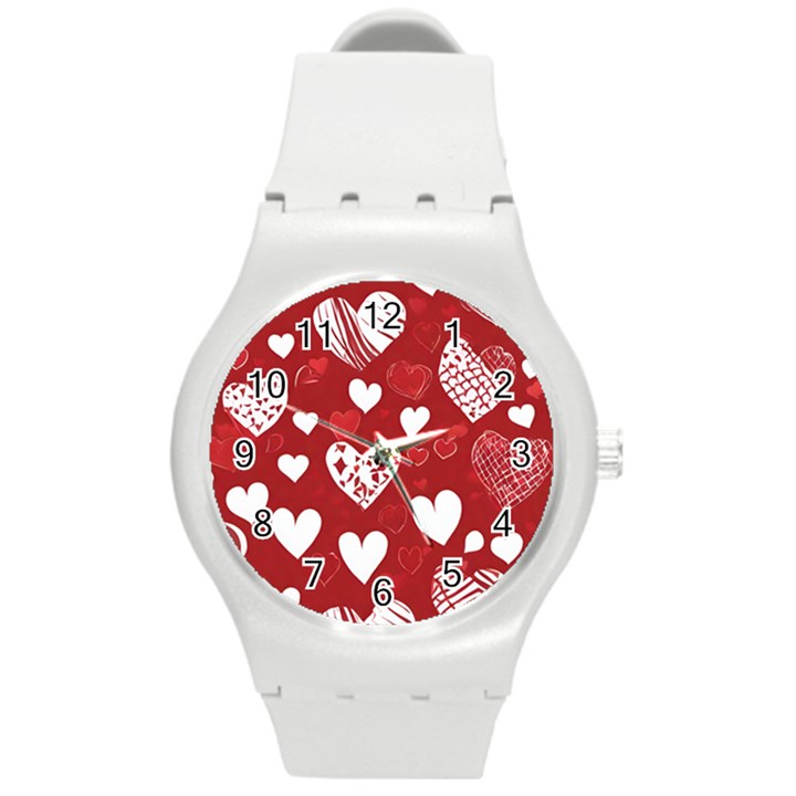 Valentine Round Plastic Sport Watch (M)