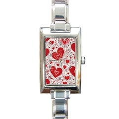 Be My Valentine Rectangle Italian Charm Watch by pollyparadiseartshop