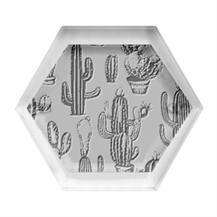 Cactus  Hexagon Wood Jewelry Box by pollyparadiseartshop