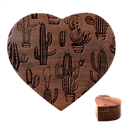 Cactus  Heart Wood Jewelry Box by pollyparadiseartshop