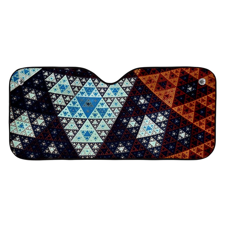 Fractal Triangle Geometric Abstract Pattern Car Windshield Sunshade