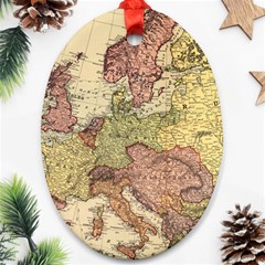 Retro Old Vintage Map Of Europe Oval Ornament (two Sides) by Bedest